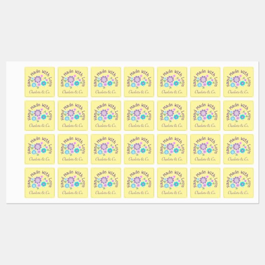 フローラ手作りラブプロダクトパーソナライズされた ラベル (シート)