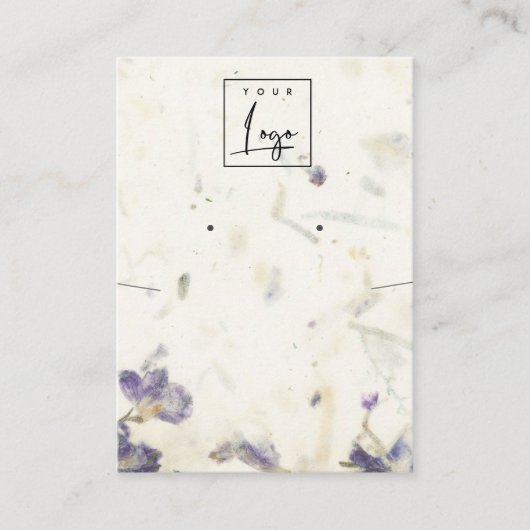 フローラ手作り紙テクスチャイヤリングネックレス 名刺 (正面)