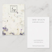 フローラ手作り紙テクスチャイヤリングネックレス 名刺 (正面/裏面)