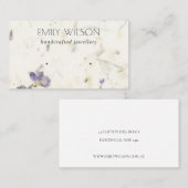 フローラ手作り紙テクスチャスタッドイヤリングディスプレイ 名刺 (正面/裏面)