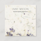 フローラ手作り紙テクスチャネックレスディスプレイ スクエア名刺 (正面)