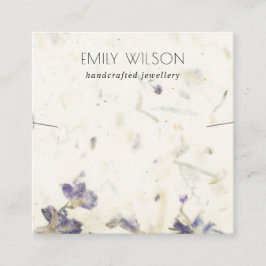 フローラ手作り紙テクスチャネックレスディスプレイ スクエア名刺