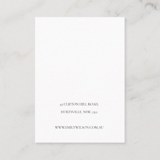 フローラ手作り紙テクスチャ2イヤリングディスプレイ 名刺 (裏面)