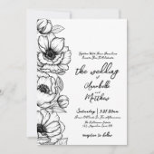 フローラ手描お洒落き植物体結婚の 招待状 (正面)