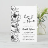 フローラ手描きお洒落ブライダルシャワー 招待状 (スタンド正面)