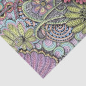 フローラ手描きウィムシーパステルボタニカルパターン 薄葉紙 (詳細)