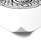 フローラ手描きマンダラアダルトカラーリング ポスター (角)