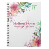 フローラ手文字モノグラムのコン結婚サルタント ノートブック (正面)