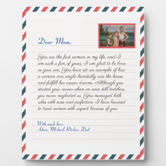 フローラ手書きの愛ママおばあちゃんのメッセージ フォトプラーク (正面)