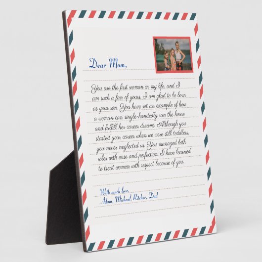 フローラ手書きの愛ママおばあちゃんのメッセージ フォトプラーク (側面)