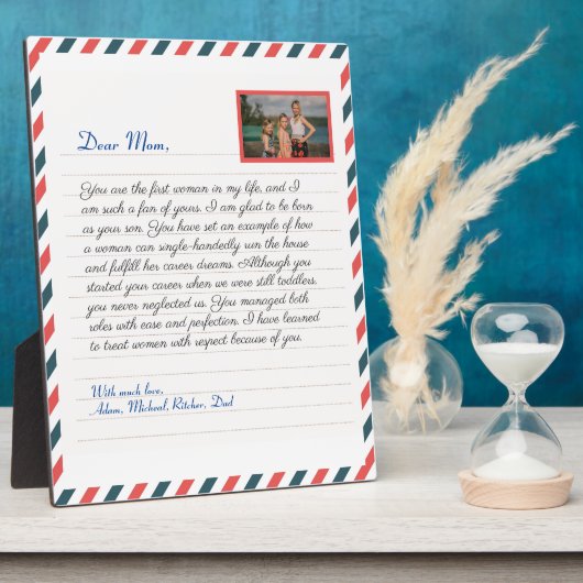 フローラ手書きの愛ママおばあちゃんのメッセージ フォトプラーク (側面)