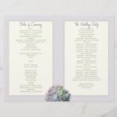 フローラ折り畳み教会結婚式 プログラムテンプレート (裏面)