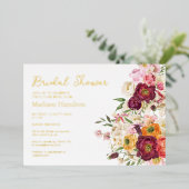 フローラ抱擁結婚式婚礼シャワー招待 箔招待状 (立ち正面)