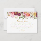 フローラ抱擁結婚結婚 サンキューカード (正面)