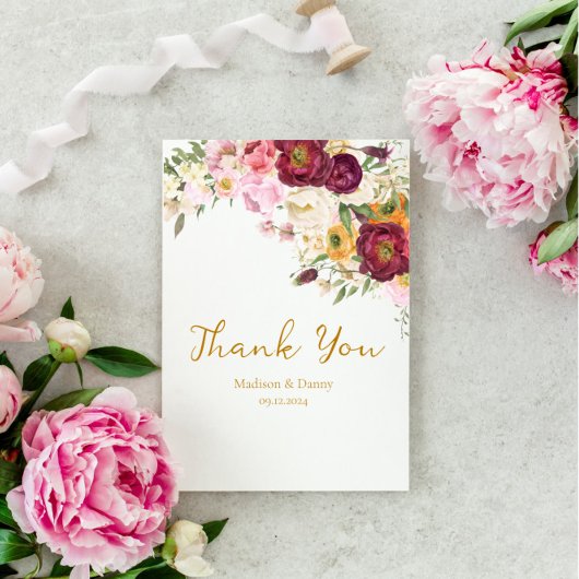 フローラ抱擁結婚結婚 サンキューカード