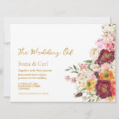 フローラ抱擁結婚結婚 招待状 (正面)