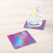 フローラ抽象化 スクエアペーパーコースター (インサイチュ)