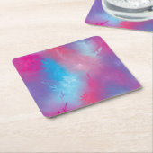 フローラ抽象化 スクエアペーパーコースター (アングル)