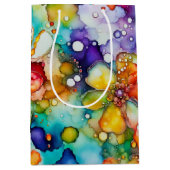 フローラ抽象芸術アルコールインク ミディアムペーパーバッグ (正面)