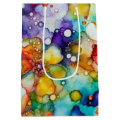 フローラ抽象芸術アルコールインク ミディアムペーパーバッグ (裏面)