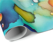 フローラ抽象芸術アルコールインク ラッピングペーパー (ロールコーナー)