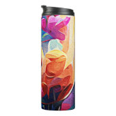 フローラ抽象芸術アートオレンジレッドブルー花 タンブラー (回転右)