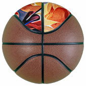 フローラ抽象芸術アートオレンジレッドブルー花 バスケットボール (右)