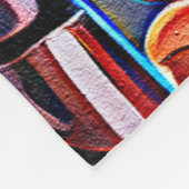 フローラ抽象芸術アートオレンジレッドブルー花 フリースブランケット (角)