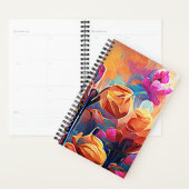 フローラ抽象芸術アートオレンジレッドブルー花 プランナー手帳 (ディスプレー)