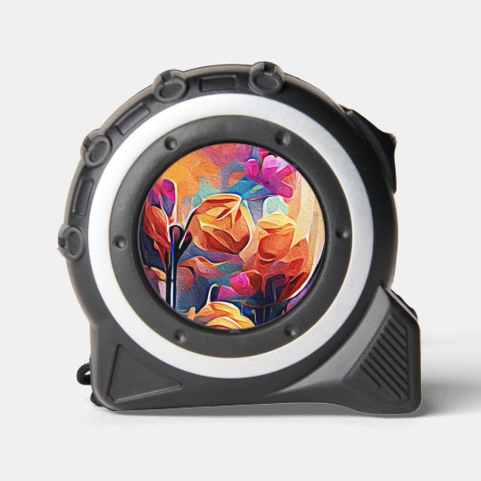 フローラ抽象芸術アートオレンジレッドブルー花 メジャー (正面)