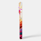 フローラ抽象芸術アートオレンジレッドブルー花 Case-Mate iPhoneケース (裏面 / 左)