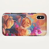 フローラ抽象芸術アートオレンジレッドブルー花 Case-Mate iPhoneケース (裏面(横))