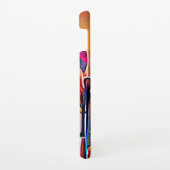 フローラ抽象芸術アートオレンジレッドブルー花 SAMSUNG GALAXYケース (右側)