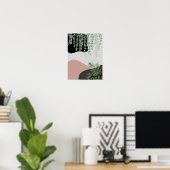 フローラ抽象芸術アートミニマリスト中世紀型モダン ポスター (ホームオフィス)