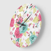 フローラ抽象芸術エレガンスシームレスな背景。 ラージ壁時計 (傾斜)
