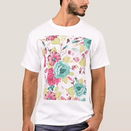 フローラ抽象芸術エレガンスシームレスな背景。 Tシャツ (正面)