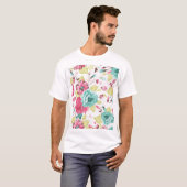 フローラ抽象芸術エレガンスシームレスな背景。 Tシャツ (正面フル)