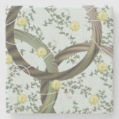 フローラ抽象芸術グリーンツイストストーンコースター ストーンコースター (正面)