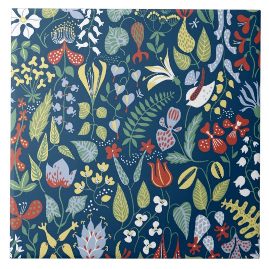 フローラ抽象芸術パターン タイル (正面)