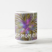 フローラ抽象芸術フラクタルとピンクと金ゴールドマ最高のマ コーヒーマグカップ (中央)