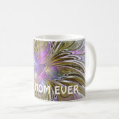 フローラ抽象芸術フラクタルとピンクと金ゴールドマ最高のマ コーヒーマグカップ (正面右)