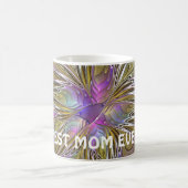 フローラ抽象芸術フラクタルとピンクと金ゴールドマ最高のマ コーヒーマグカップ (中央)