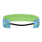 フローラ抽象芸術ブルーグリーンパーソナライズされた花 アスレチックヘッドバンド (裏面)
