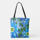 フローラ抽象芸術ブルーグリーンパーソナライズされた花 トートバッグ (裏面)