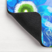 フローラ抽象芸術ブルーグリーンパーソナライズされた花 マウスパッド (コーナー)