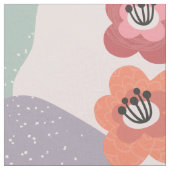 フローラ抽象芸術ミュートされたピンと紫 ファブリック (クローズアップ)