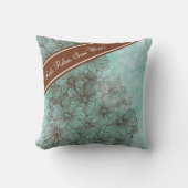 フローラ抽象芸術リボンNワイン クッション (正面)