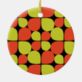 フローラ抽象芸術レトロパタモノグラムのーン セラミックオーナメント (裏面)