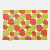 フローラ抽象芸術レトロパターン キッチンタオル (横)