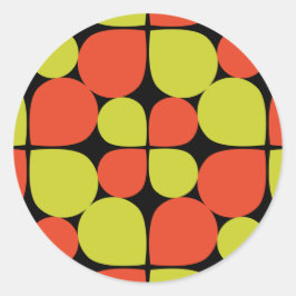 フローラ抽象芸術レトロパターン ラウンドシール